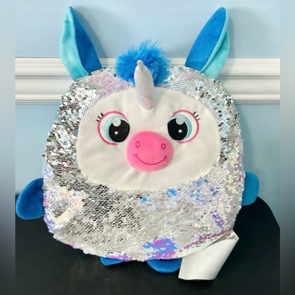 Unicorn Reversible Sequins Toss Plush Pillow bedding toys